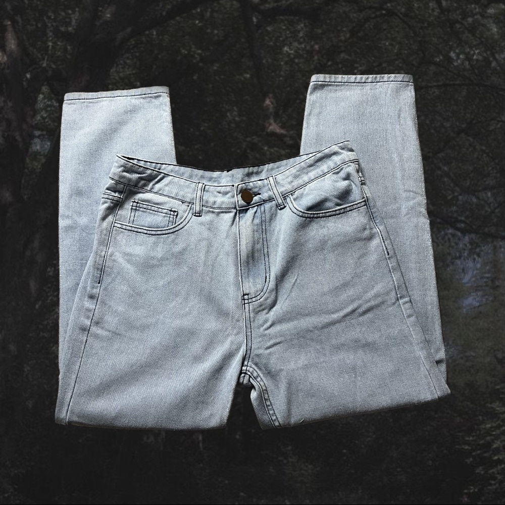 Stitched Lined Straight Leg Jeans :s
